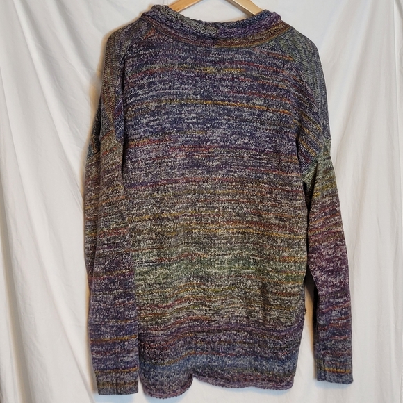 Jillian & Nicole Multi-Color Open Front Shawl Collar Cocoon Sweater L - Picture 2 of 6